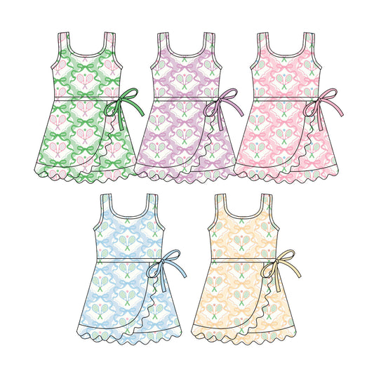 25.11.4 custom each style moq 5 eta 6-8week Sibling Sister bow baby girl sleeveless dress 5 match design