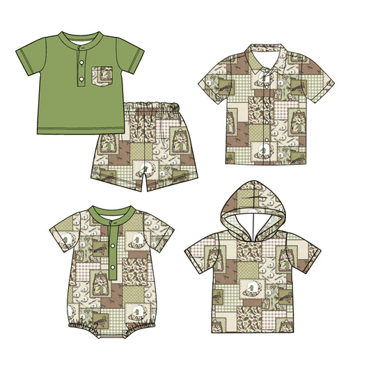 26.1.15 custom each style moq 5 eta 6-8 week Sibling Sister camouflage hat duck baby boy short sleeve shorts sets and top 2 and romper match family design