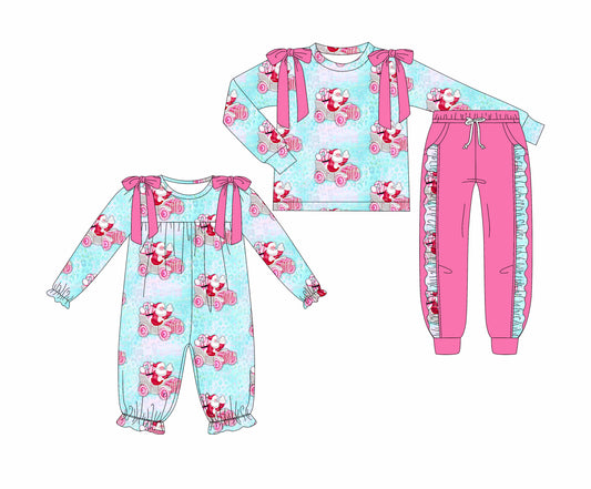 25.7.2 custom each style moq 5eta 4-6week Sibling Sisters Christmas baby girl long sleeve pants sets and rompers match family design