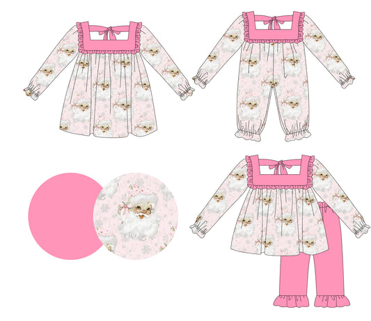 25.6.17 custom each style moq 5eta 4-6week Sibling Sisters Christmas baby girl long sleeve pants sets and dress and rompers match family design