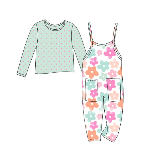 7.17 custom each style moq 5eta 4-6week Sibling Sister baby girls floral overall sets 1 and boots pink overall sets2 and lightning pink sets 3 and smiley sets 4 match family design