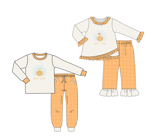 25.6.10 custom each style moq 5eta 4-6week Sibling Sisters halloween baby girl long sleeve pants sets 1 and sets 2 match family design