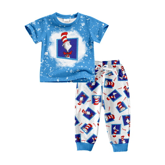 10.3 custom each style moq 5eta 4-6week baby boys clothes dr blue short sleeve pants sets