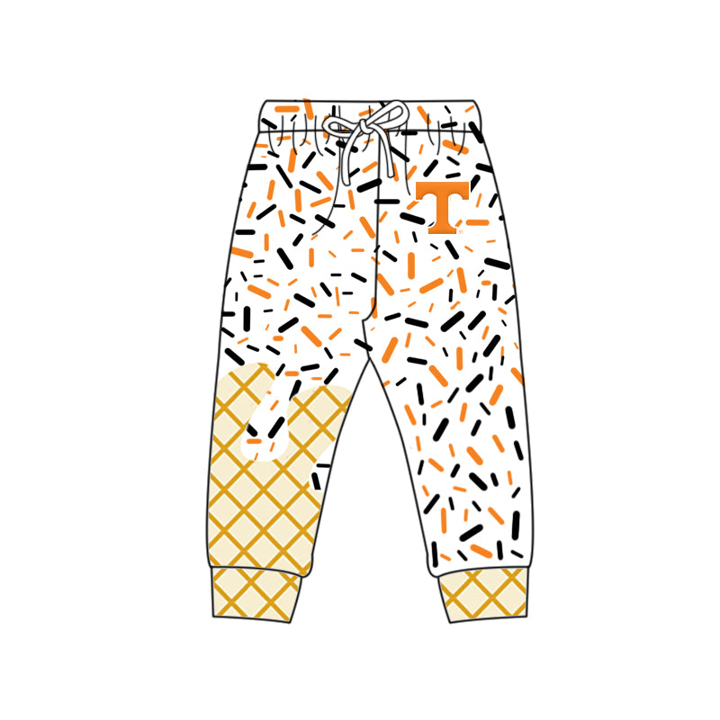 Custom moq 5 mix size milk silk summer teams baby girls clothes orange hooded long sleeve pants sets and hooded top and pant and top 2-25.8.21