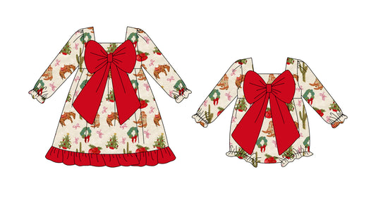 25.8.19 custom each style moq 5eta 4-6week Sibling Sisters Christmas baby girl long sleeve dress and rompers match family design