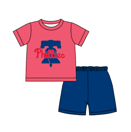 Custom moq 5 mix size milk silk summer teams Baby Boy's pink Short-Sleeved O-Neck Top And solid color Shorts Set