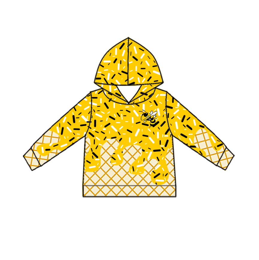 Custom moq 5 mix size milk silk summer teams baby girls clothes bow yellow hooded long sleeve pants sets and boy sets and dress and hooded top and pant-25.8.14