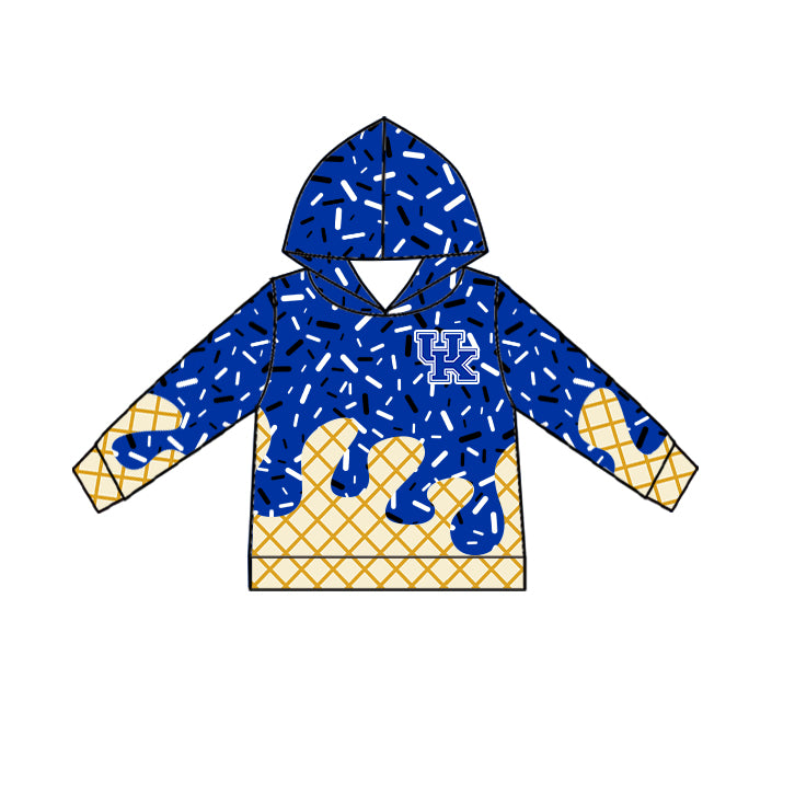Custom summer teams baby girls clothes team blue hooded long sleeve tops and short sleeve top and dress and pants and shorts-25.5.27