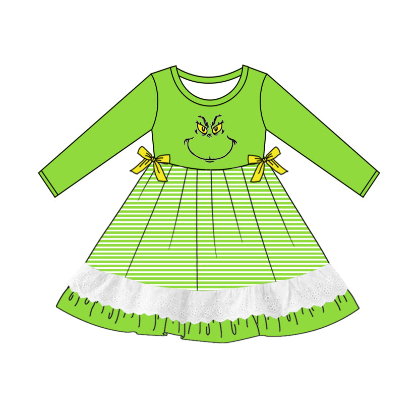 8.27 custom each style moq 5eta 4-6week Sibling Sister Christmas green baby girl dress and rompers match family design