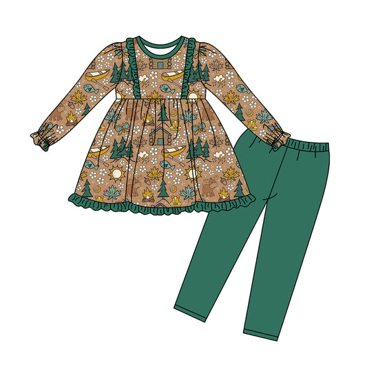 5.23 custom each style moq 5eta 4-5week Sibling Sister green girls outfits dress and baby romper match family design