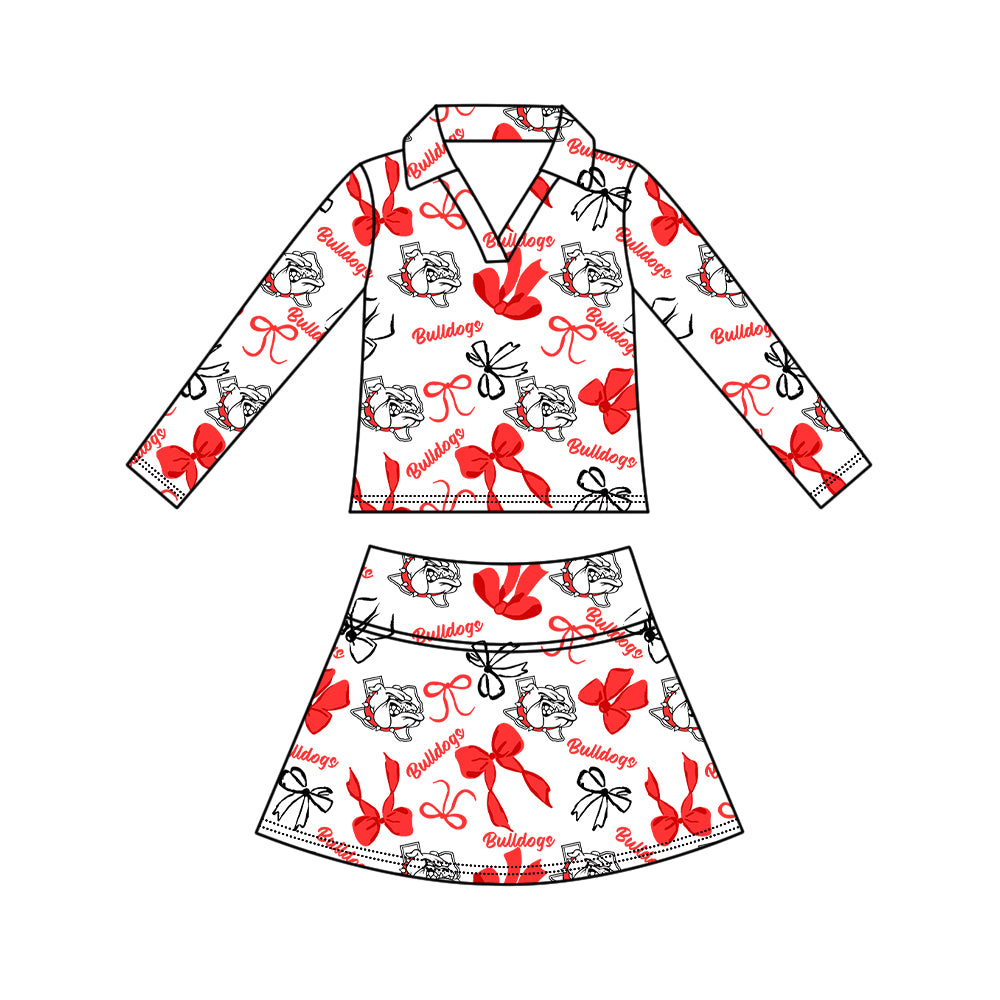 Custom moq 5 mix size milk silk summer teams Girls Polka Dot Top Shorts Set Top Skirt Short Set Zipper Pullover Pants Set