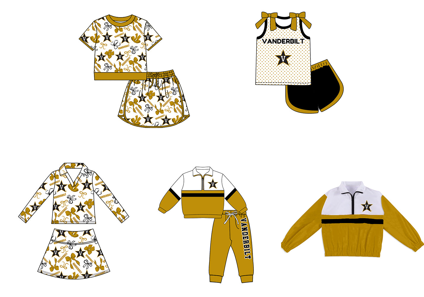 Custom moq 5 mix size summer teams Girls Polka Dot Top Shorts Set Bows Top Skirt Short Set Zipper Pullover Pants Set