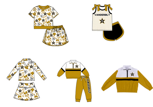 Custom moq 5 mix size summer teams Girls Polka Dot Top Shorts Set Bows Top Skirt Short Set Zipper Pullover Pants Set