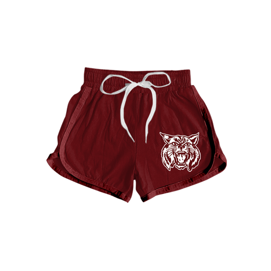 Custom moq 5 mix size milk silk summer teams Children's Red Drawstring Shorts Elastic Waist Casual Kids' Clothing