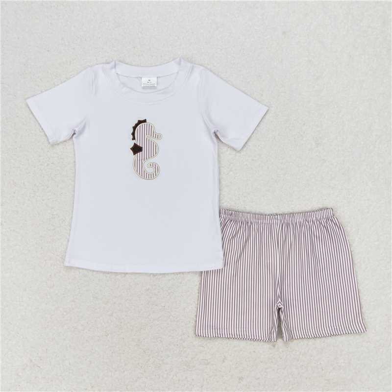 RTS Boys and girls Embroidered Short Sleeve Shorts sets rompers briefs sets dress
