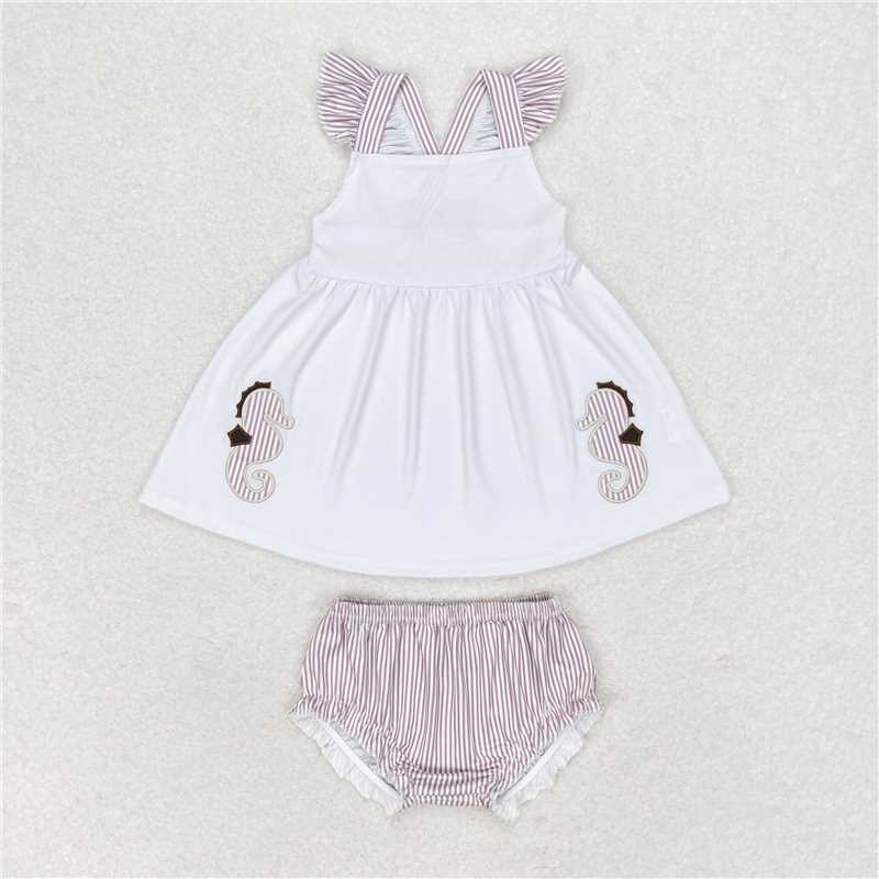 RTS Boys and girls Embroidered Short Sleeve Shorts sets rompers briefs sets dress