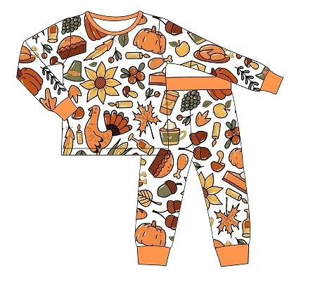 Custom moq 5 each style eta 6-7weeks baby girl clothes pumpkin long sleeve sets and rompers and dress-25.7.24