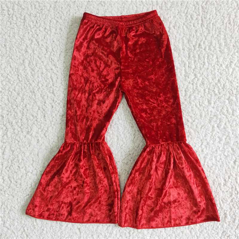 RTS NO MOQ C3-12 B3-11 P0224 P0385  Solid color cotton velvet flared pants