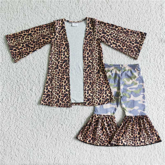 SALES NEW Baby Leopard Cardigan Bell Set Cute Baby Girl Long Sleeve Knittedwear Leopard Print Comfortable Soft Material Infant Outfit