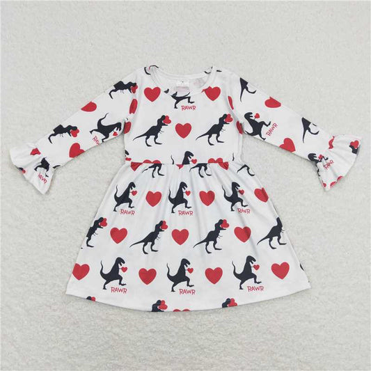 SALES  NEW Valentines Day Kid Heart Dresses Children's Clothing Red Heart Patterned Outfits for Boys And Girls