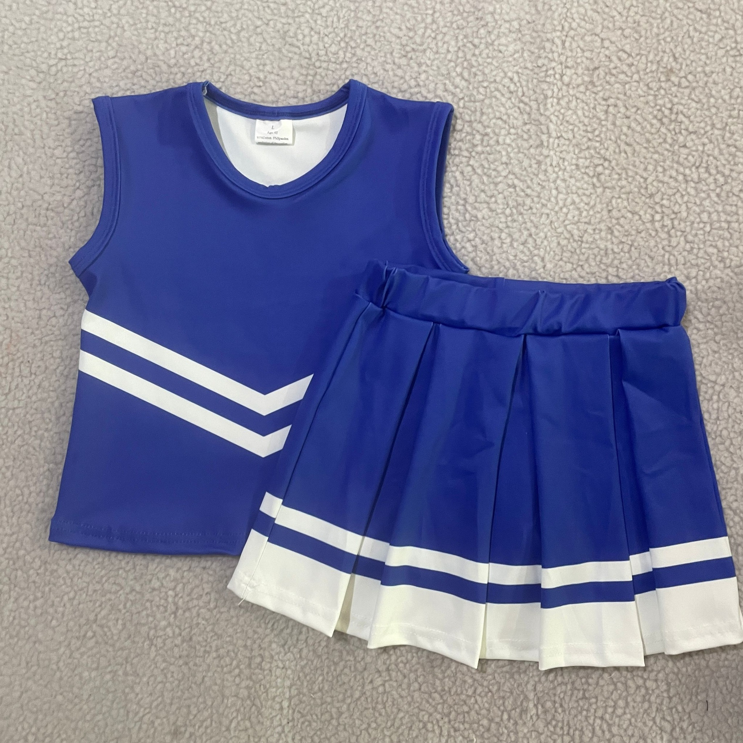 Custom moq 5 mix size milk silk eta 6-8weeks summer teams blue baby girls clothes team sleeveless skirts shorts sets-25.7.15