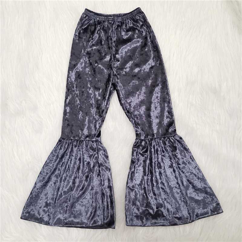 RTS NO MOQ C3-12 A6-1-1 A6-5 B3-11 A4-21-2 A7-21-1  Baby Girls Solid Velvet Flared Pants