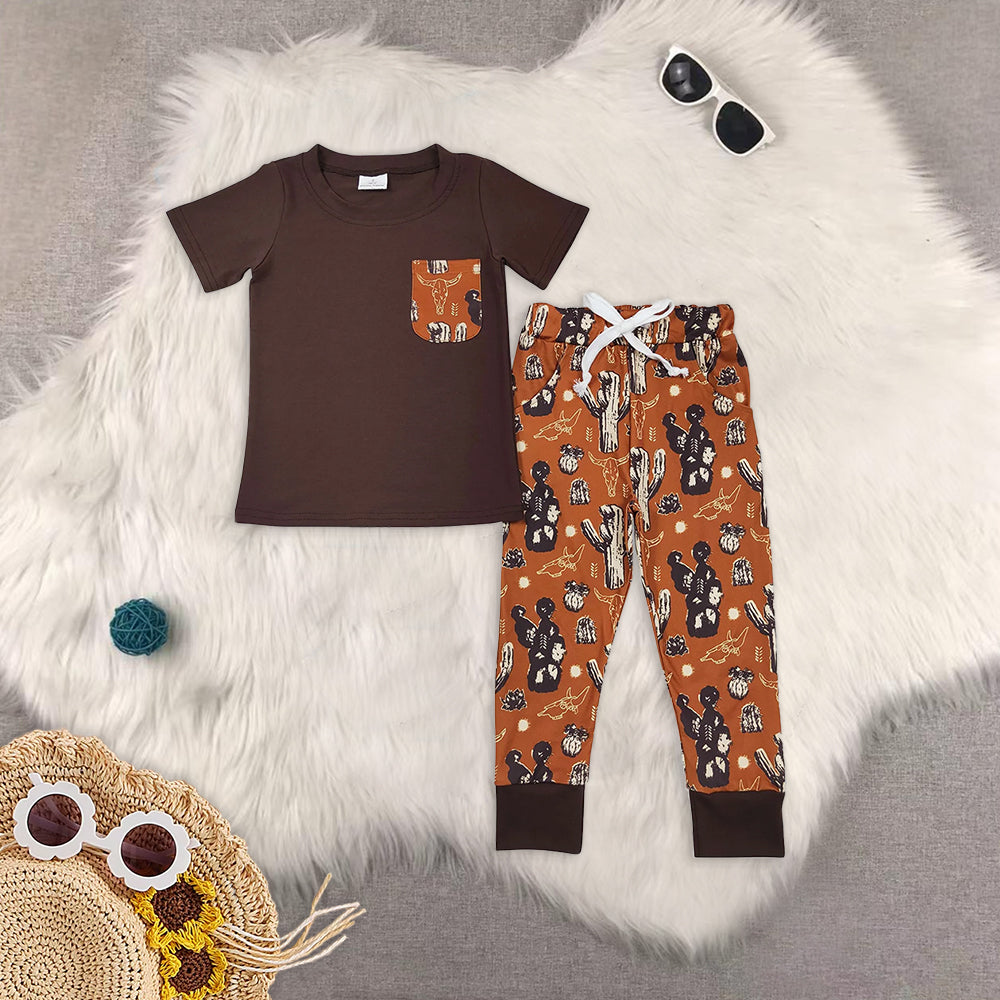 RTS NO MOQ Baby boy clothes short sleeve pants Sets