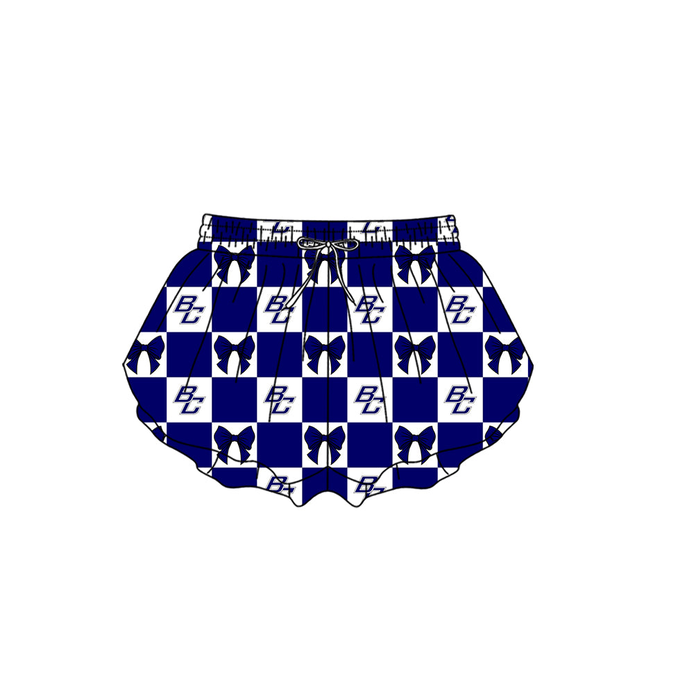 Custom moq 5 mix size milk silk summer teams Baby Girl Navy Blue Sleeveless Top Skirts Set Dress And Shorts Yoga Checked Outfit Boy's Checked Short-Sleeved Polo Shirt And Romper