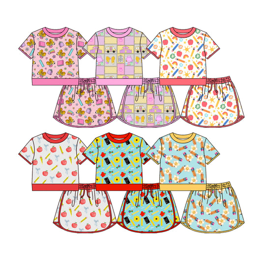 Custom moq 5 mix size Sibling Baby Girl Short-Sleeved Top And Skirt Set Cute And Fashionable Outfit for Little Ones