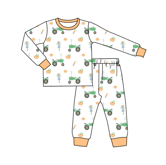 6.8 custom each style moq 5eta 4-6week Sibling Sister pumpkin baby boys pajamas sets and dress and baby romper match family design