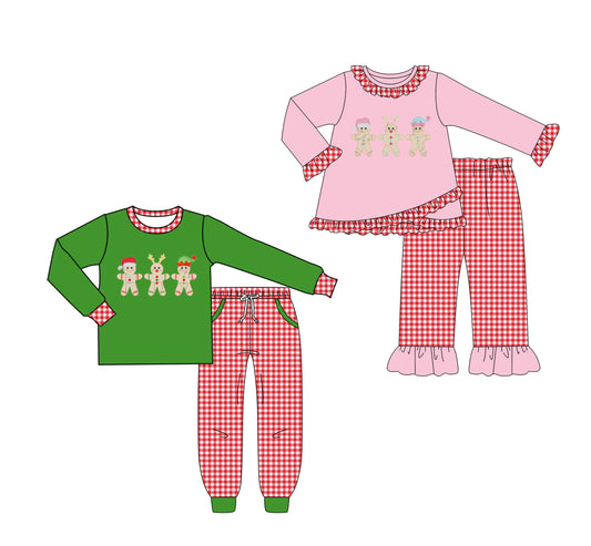25.6.10 custom each style moq 5eta 4-6week Sibling Sisters Christmas baby girl long sleeve pants sets 1 and sets 2 match family design
