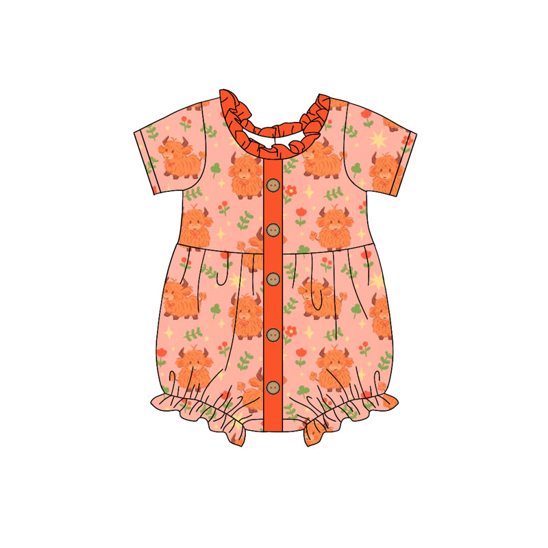 10.15 custom each style moq 5eta 4-6week Sibling Sister alpine floral orange baby girl sets and dress and rompers match family design