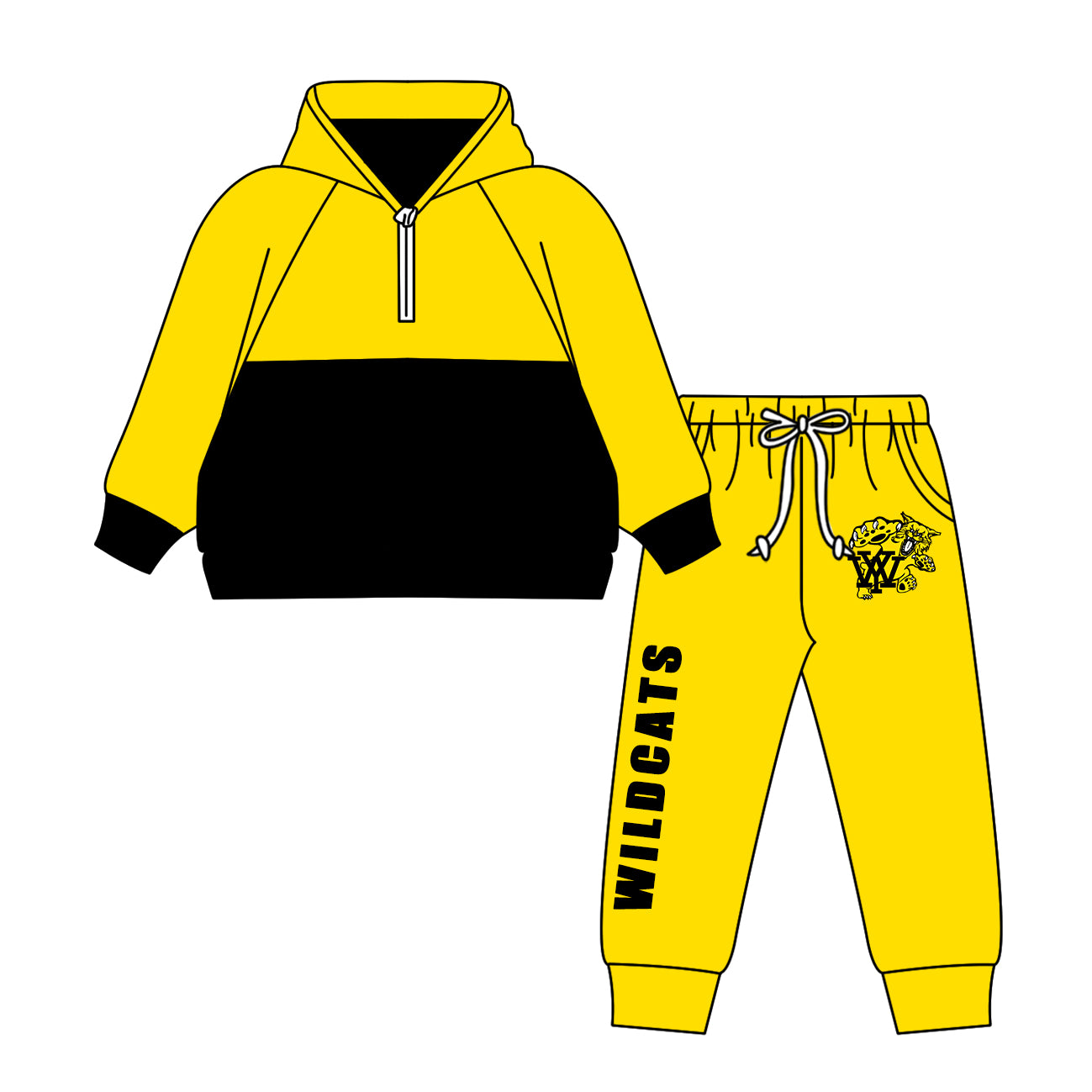 Custom moq 5 mix size milk silk summer teams baby girls clothes bow yellow hooded long sleeve pants sets and boy sets and dress and hooded top and pant-25.8.15