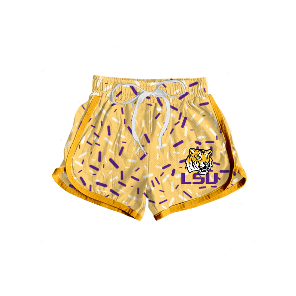 Custom summer teams baby girls clothes team gold hooded long sleeve tops and dress and skirts and shorts 1 and shorts 2-25.5.8