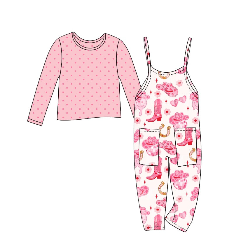 7.17 custom each style moq 5eta 4-6week Sibling Sister baby girls floral overall sets 1 and boots pink overall sets2 and lightning pink sets 3 and smiley sets 4 match family design