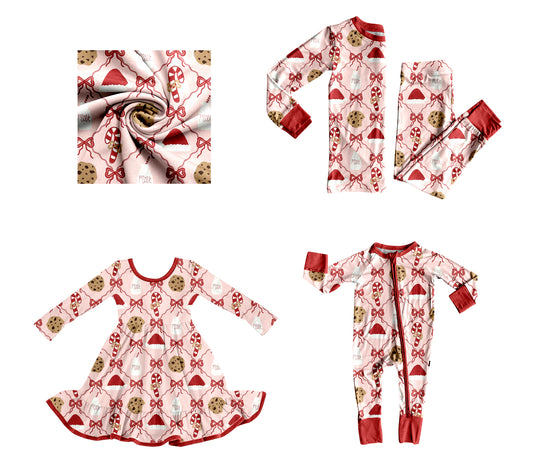 25.8.23 custom each style moq 5eta 4-6week Sibling Sisters Christmas bow baby girl long sleeve pants sets and dress and rompers match family design