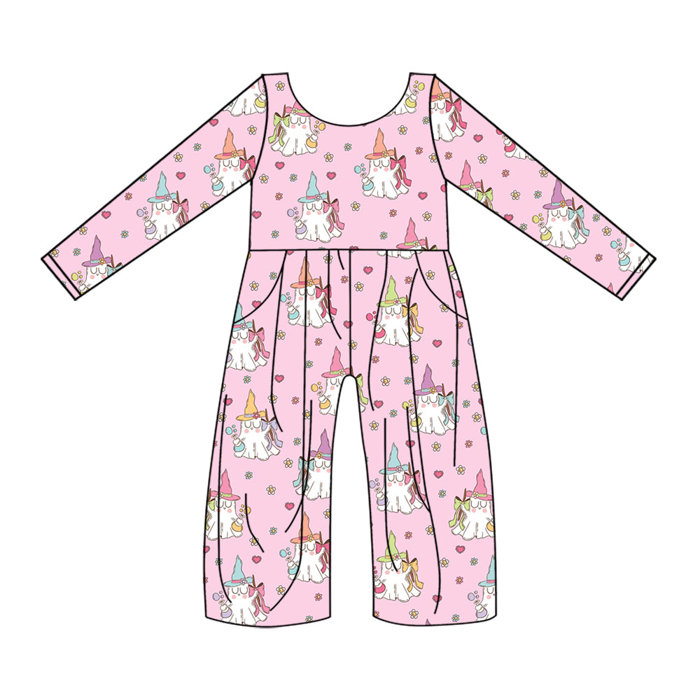 7.5 custom each style moq 5eta 4-6week ghost pink hooded long sleeve baby girls jumpsuit