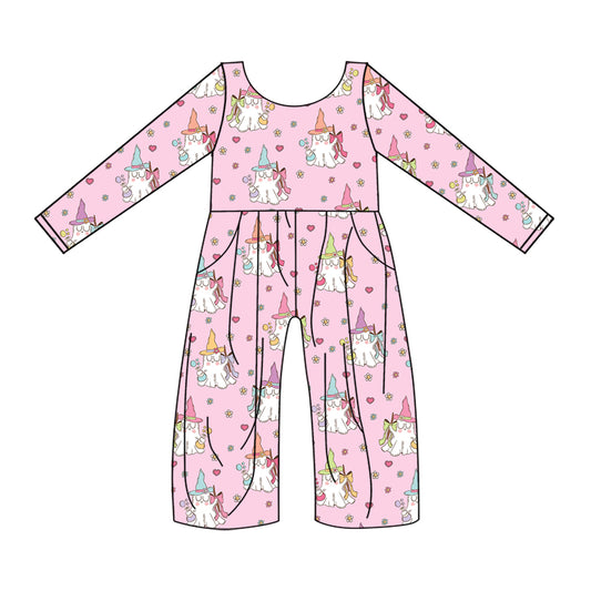 7.5 custom each style moq 5eta 4-6week ghost pink hooded long sleeve baby girls jumpsuit