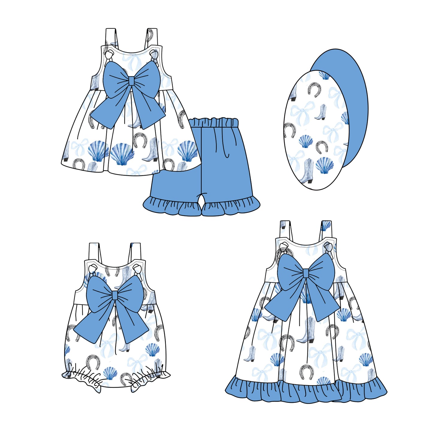 3.5 custom each style moq 5eta 4-6week Sibling Sisters baby girl short sleeve shorts sets and dress and rompers match family design