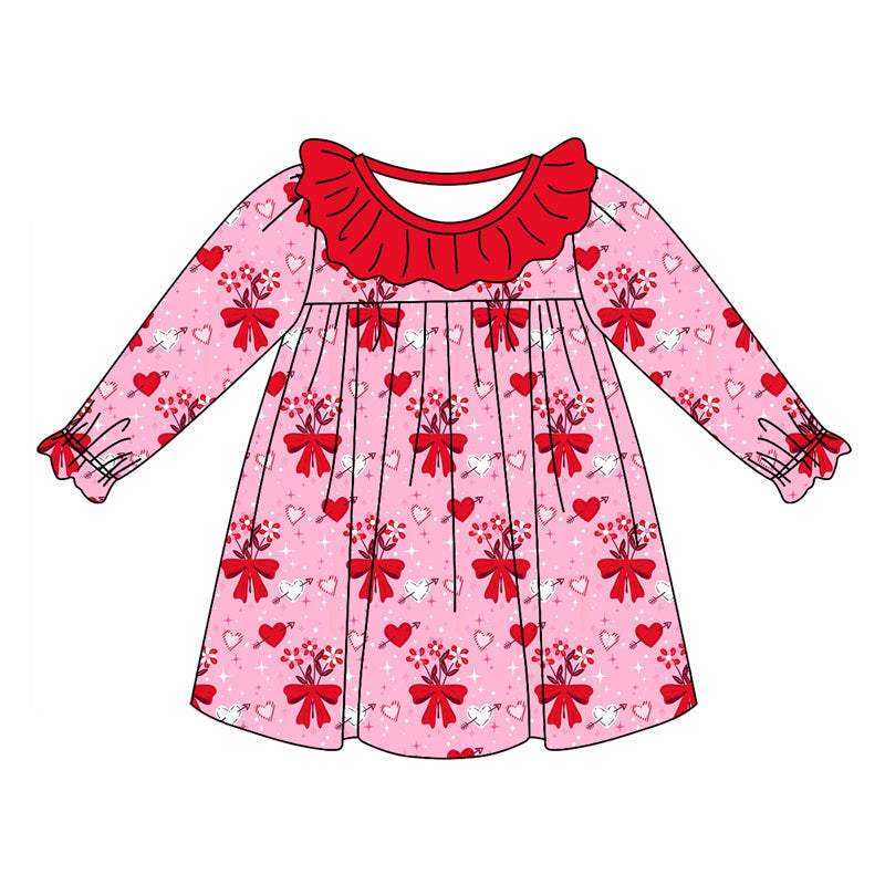 9.5 custom each style moq 5eta 4-6week Sibling Sister bow red baby girl sets and dress and rompers match family design
