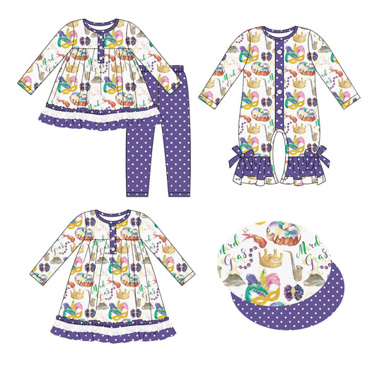 25.9.5 custom each style moq 5eta 4-6week Sibling Sisters baby girl long sleeve pants sets and dress and rompers match family design