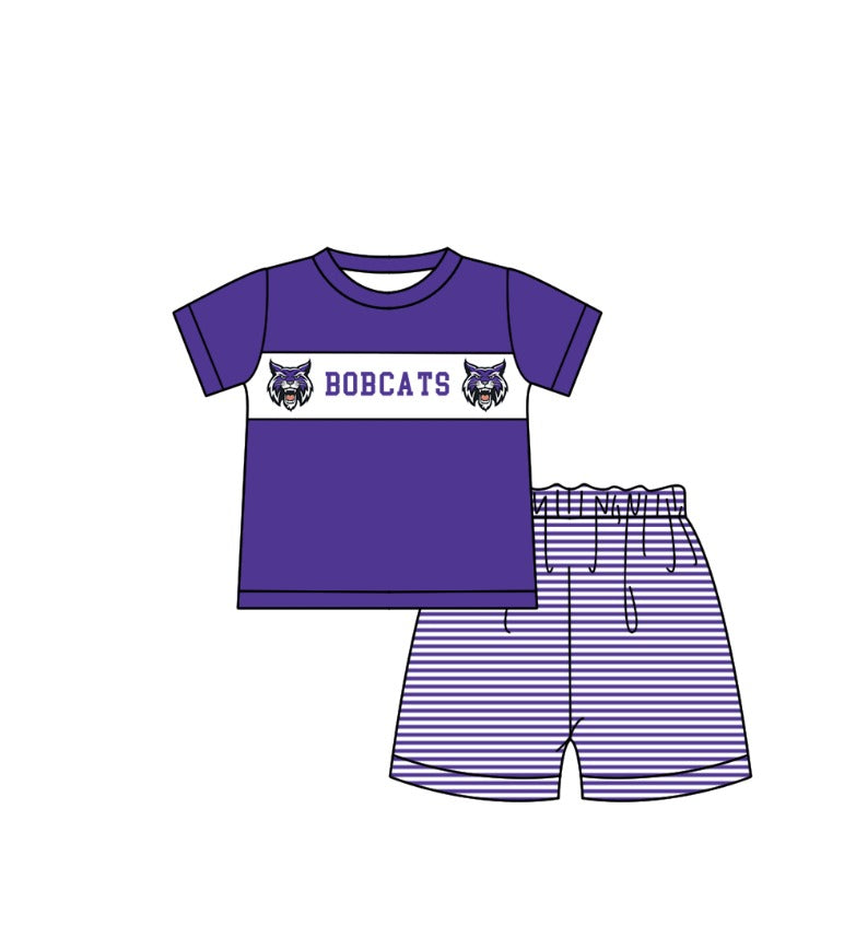 Custom moq 5 mix size milk silk summer teams baby girl boys clothes Purple short sleeve shorts sets 2 and brief sets and dress and rompers 2 series