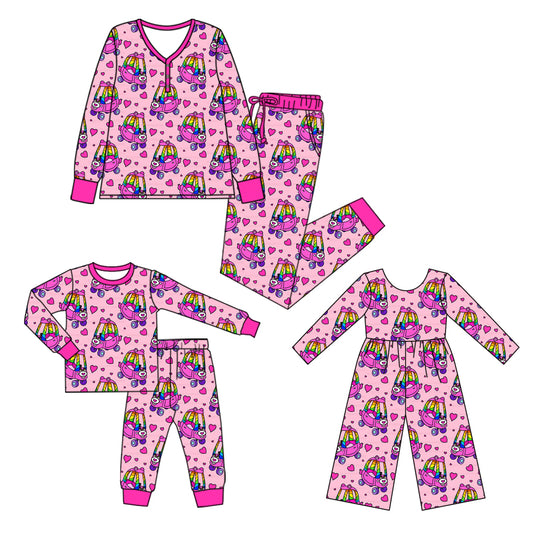 25.6.30 custom each style moq 5eta 4-6week Sibling Sister long sleeve pants sets and adult sets and jumpsuit match design