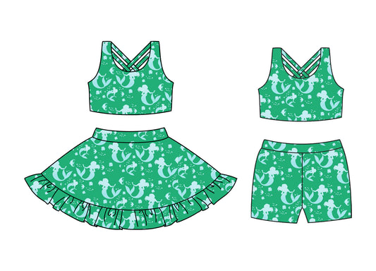 3.24 custom each style moq 5eta 4-6week Sibling Sister baby girl short sleeve shorts sets and dresses match design