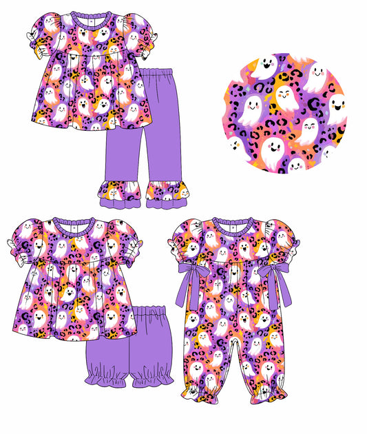 4.15  Custom moq 5 mix size Sibling Baby Girls Halloween Short-Sleeved Top Pants Set Matching Short Sleeve Romper