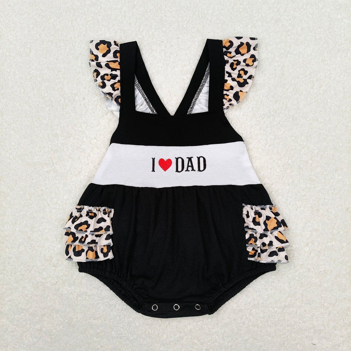 Baby Kids L LOVE DAD Summer Embroidery Sibling Rompers Clothes Set