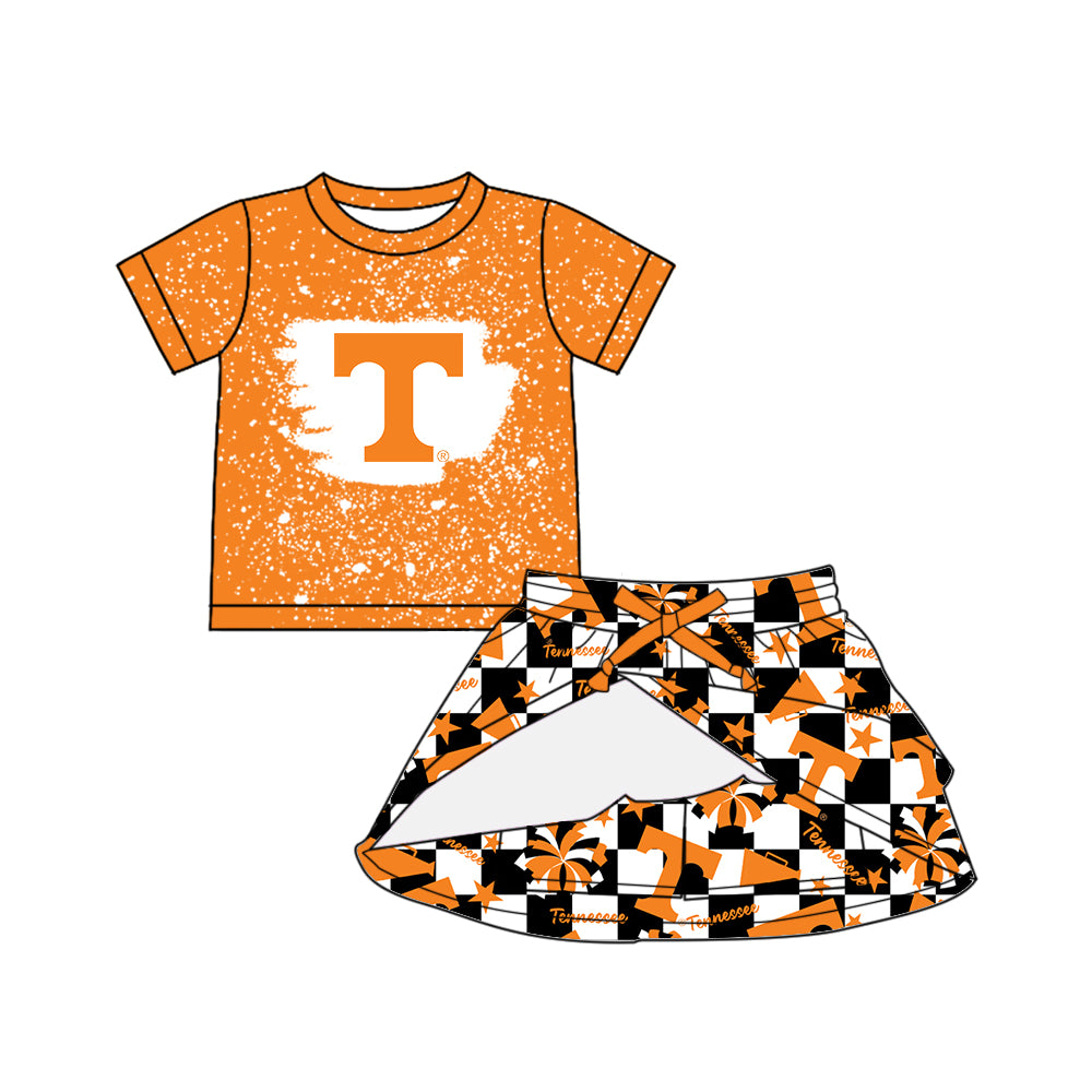 Custom moq 5 mix size milk silk summer teams baby girls clothes team orange sleeveless shorts sets and skirts sets and dress and jumpsuit-25.7.16