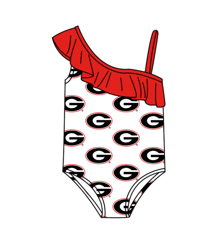 Custom moq 5 mix size milk silk summer teams Red Baby Girl Two-Piece Swimsuit Set One Piece Swimsuits Boys Swim Trunks