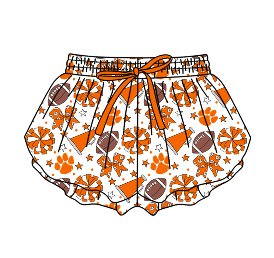 Custom moq 5 mix size milk silk summer teams Baby Girls Stars Bows Yoga Active Ruffle Shorts Bottom