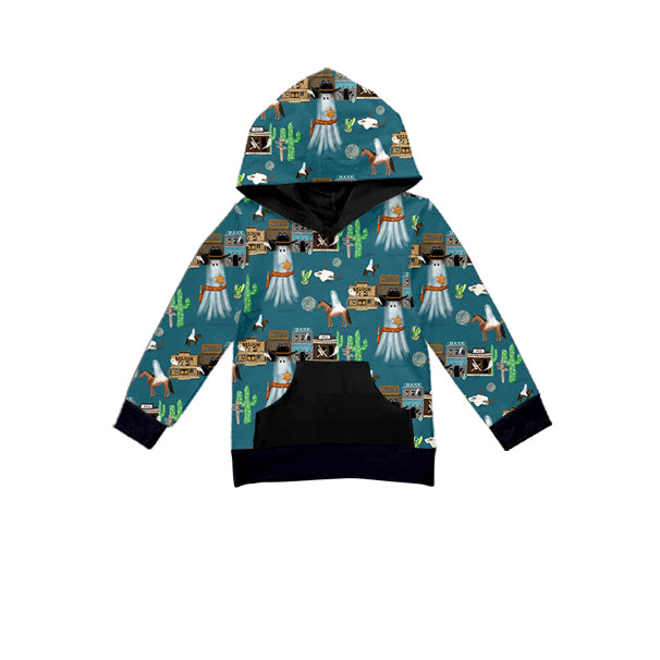 6.3 custom each style moq 5 eta 4-6week ghost catcus baby boys clothes hooded long sleeve top